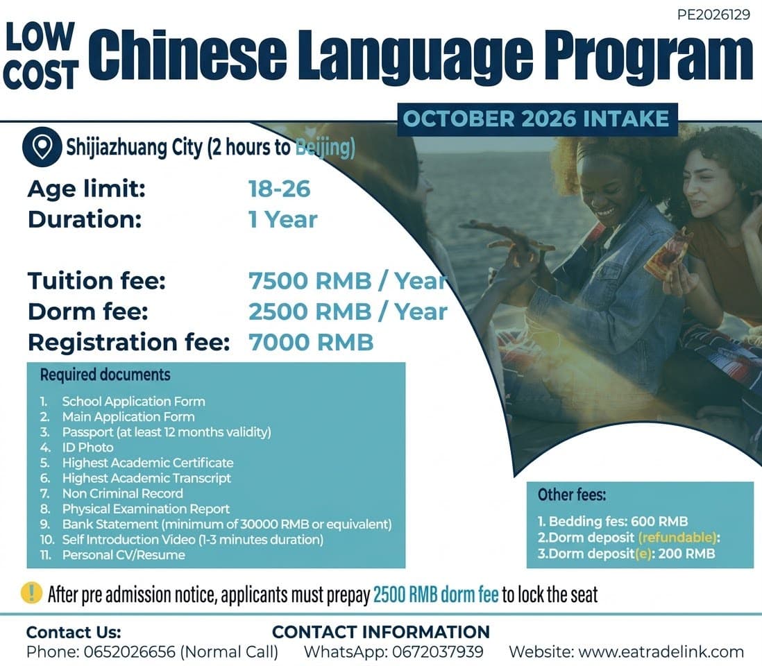 Chinese Language Program (October 2026 Intake)